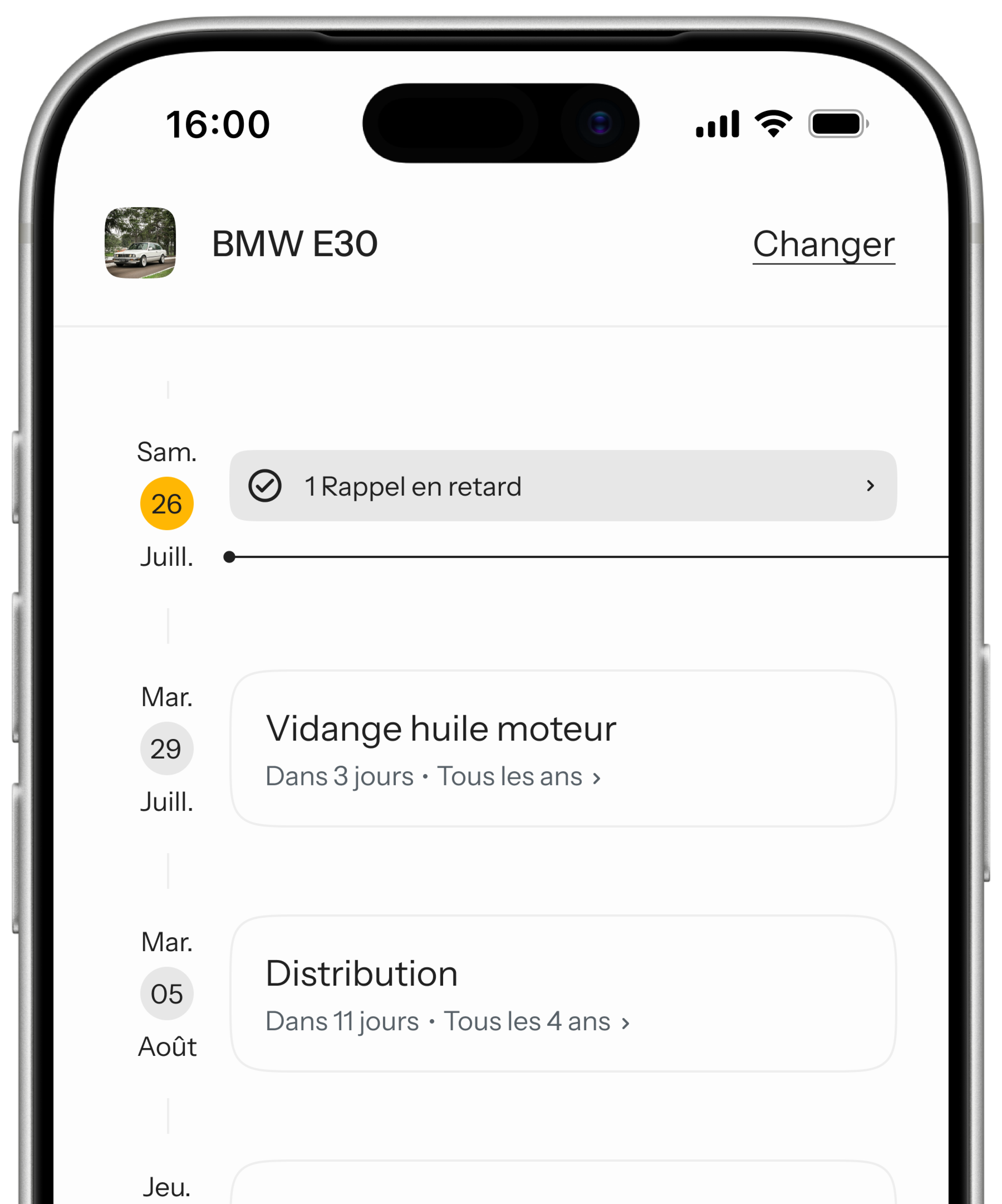 calendrier des entretiens